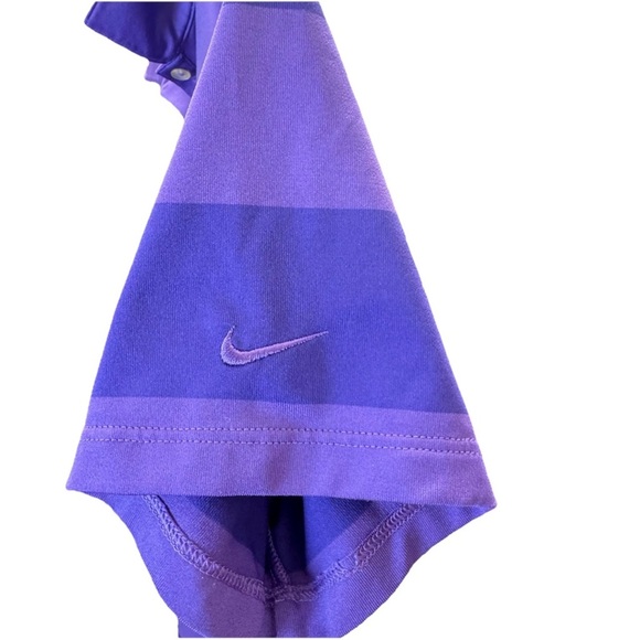 Nike Golf Dri-FIT Pebble Beach Golf Links Men's M Striped Polo Shirt Purple - Picture 3 of 6